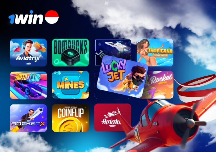 Play Aviator crash game online at 1win Indonesia platform